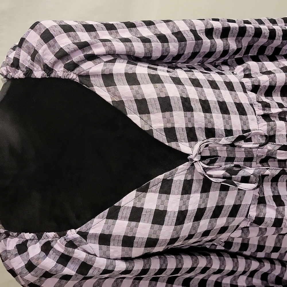 WILD Fable long sleeve purple and black gingham dress size small - Picture 2 of 12